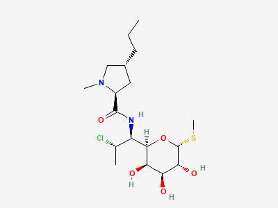 Methyl 7-chloro-6,7,8-trideoxy-6-[[[(2S,4R)-1-methyl-4-propylpyrrolidin-2-yl]carbonyl]amino]-1-thio-L-threo-α-D-galacto-octopyranoside (clindamycin) Structure