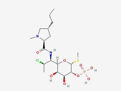 Methyl 7-chloro-6,7,8-trideoxy-6-[[[(2S,4R)-1-methyl-4-propylpyrrolidin-2-yl]carbonyl]amino]-2-O-phosphono-1-thio-D-erythro-α-D-galacto-octopyranoside (7-epiclindamycin 2-phosphate) Structure