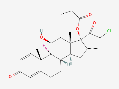 21-chloro-9-fluoro-11β-hydroxy-16α-methyl-3,20-dioxopregna-1,4-dien-17-yl propanoate Structure
