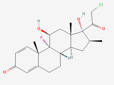 21-chloro-9-fluoro-11β,17-dihydroxy-16β-methylpregna-1,4-diene-3,20-dione (clobetasol) Structure