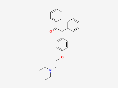 (2RS)-2-[4-[2-(diethylamino)ethoxy]phenyl]-1,2-diphenylethan-1-one Structure