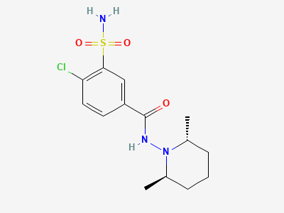 4-chloro-N-[(2RS,6RS)-2,6-dimethylpiperidin-1-yl]-3-sulfamoylbenzamide (trans-clopamide) Structure