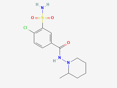 4-chloro-N-[(2RS)-2-methylpiperidin-1-yl]-3-sulfamoylbenzamide Structure