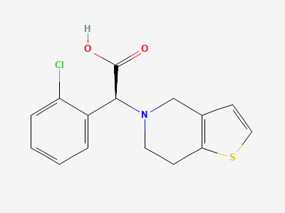 (2S)-2-(2-chlorophenyl)-2-[6,7-dihydrothieno[3,2-c]-pyridin-5(4H)-yl]acetic acid Structure