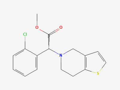 Methyl (2R)-2-(2-chlorophenyl)-2-[6,7-dihydrothieno-[3,2-c]pyridin-5(4H)-yl]acetate Structure