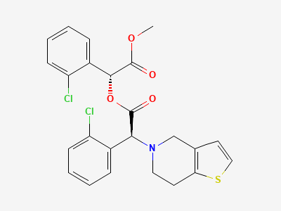 (1R)-1-(2-chlorophenyl)-2-methoxy-2-oxoethyl (2S)-2-(2-chlorophenyl)-2-[6,7-dihydrothieno[3,2-c]-pyridin-5(4H)-yl]acetate Structure