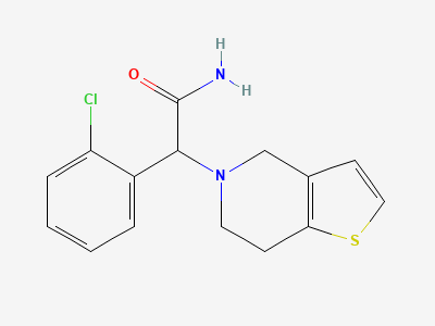 (2RS)-2-(2-chlorophenyl)-2-[6,7-dihydrothieno[3,2-c]-pyridin-5(4H)-yl]acetamide Structure