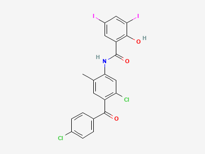 N-[5-chloro-4-(4-chlorobenzoyl)-2-methylphenyl]-2-hydroxy-3,5-diiodobenzamide Structure