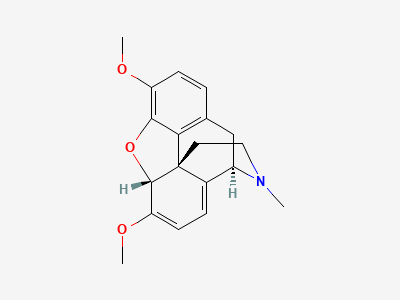 4,5α-epoxy-3,6-dimethoxy-17-methyl-6,7,8,14-tetradehydromorphinan (thebaine) Structure