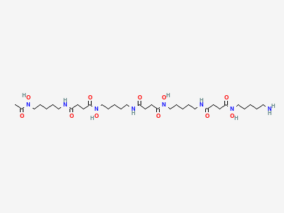 N1-(5-aminopentyl)-N1,11,22-trihydroxy-N26-[5-(N-hydroxyacetamido)pentyl]-4,12,15,23-tetraoxo-5,11,16,22-tetraazahexacosane-1,26-diamide Structure