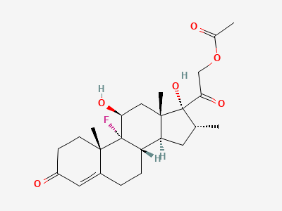 9-fluoro-11β,17-dihydroxy-16α-methyl-3,20-dioxopregn-4-en-21-yl acetate Structure