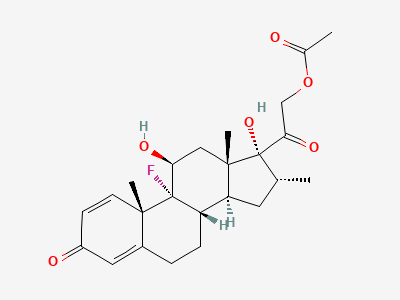 9-fluoro-11β,17-dihydroxy-16α-methyl-3,20-dioxopregna-1,4-dien-21-yl acetate (dexamethasone acetate) Structure