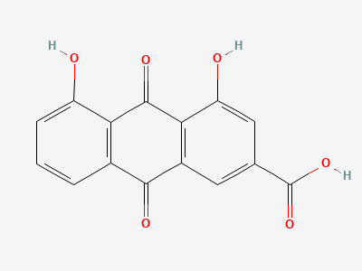 4,5-dihydroxy-9,10-dioxo-9,10-dihydroanthracene-2-carboxylic acid (rhein) Structure