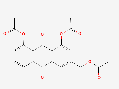 3-[(acetyloxy)methyl]-9,10-dioxo-9,10-dihydroanthracene-1,8-diyl diacetate (triacetyl aloe-emodin) Structure