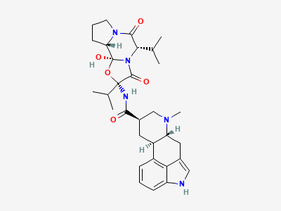 (6aR,9R,10aR)-N-[(2R,5S,10aS,10bS)10b-hydroxy-2,5-bis(1-methylethyl)-3,6-dioxooctahydro-8H-oxazolo[3,2-a]pyrrolo[2,1-c]pyrazin-2-yl]-7-methyl-4,6,6a,7,8,9,10,10aoctahydroindolo[4,3-fg]quinoline-9-carboxamide (dihydroergocornine) Structure
