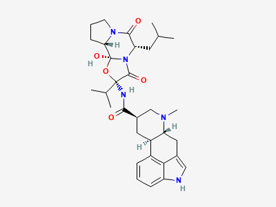 (6aR,9R,10aR)-N-[(2R,5S,10aS,10bS)-10b-hydroxy-2-(1-methylethyl)-5-(2-methylpropyl)-3,6-dioxooctahydro-8H-oxazolo[3,2-a]pyrrolo[2,1-c]pyrazin-2-yl]-7-methyl-4,6,6a,7,8,9,10,10a-octahydroindolo[4,3-fg]quinoline-9-carboxamide (α-dihydroergocryptine) Structure