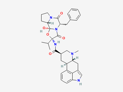 (6aR,9R,10aR)-N-[(2R,5S,10aS,10bS)-5-benzyl-10bhydroxy-2-(1-methylethyl)-3,6-dioxo-octahydro-8H-oxazolo[3,2-a]pyrrolo[2,1-c]pyrazin-2-yl]-7-methyl-4,6,6a,7,8,9,10,10a-octahydroindolo[4,3-fg]quinoline-9-carboxamide (dihydroergocristine) Structure