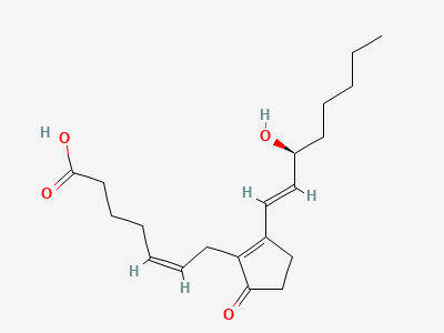 (Z)-7-[2-[(E)-(3S)-3-hydroxyoct-1-enyl]-5-oxocyclopent-1-enyl]hept-5-enoic acid (PGB2) Structure