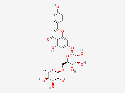 7-[[6-O-(6-deoxy-α-L-mannopyranosyl)-β-D-glucopyranosyl]oxy]-5-hydroxy-2-(4-hydroxyphenyl)-4H-1-benzopyran-4-one (isorhoifolin) Structure