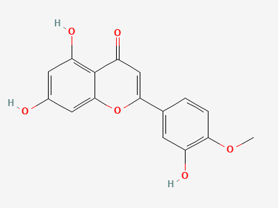 5,7-dihydroxy-2-(3-hydroxy-4-methoxyphenyl)-4H-1-benzopyran-4-one (diosmetin) Structure