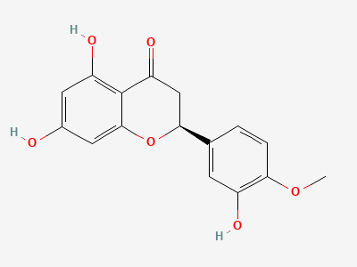 (2S)-5,7-dihydroxy-2-(3-hydroxy-4-methoxyphenyl)-2,3-dihydro-4H-1-benzopyran-4-one (hesperetin) Structure