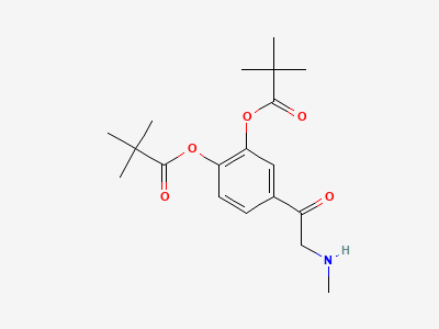 4-[(methylamino)acetyl]-1,2-phenylene bis(2,2-dimethylpropanoate) (adrenalone dipivalate ester) Structure