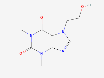 7-(2-hydroxyethyl)-1,3-dimethyl-3,7-dihydro-1H-purine-2,6-dione (etofylline) Structure