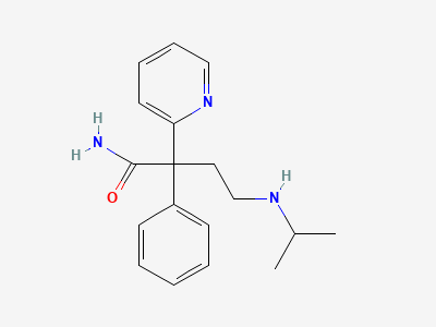 (2RS)-2-phenyl-4-[(propan-2-yl)amino]-2-(pyridin-2-yl)butanamide Structure