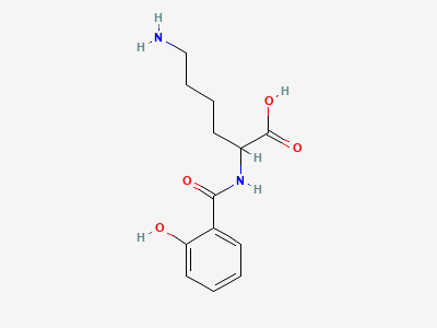 (2RS)-6-amino-2-(2-hydroxybenzamido)hexanoic acid Structure