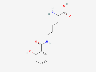(2RS)-2-amino-6-(2-hydroxybenzamido)hexanoic acid Structure