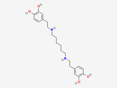 4,4'-[hexane-1,6-diylbis(iminoethylene)]dibenzene-1,2-diol Structure