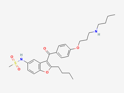 N-[2-butyl-3-[4-[3-(butylamino)propoxy]benzoyl]-1-benzofuran-5-yl]methanesulfonamide Structure