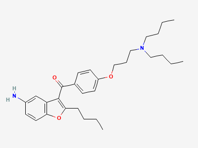 (5-amino-2-butyl-1-benzofuran-3-yl)[4-[3-(dibutylamino)propoxy]phenyl]methanone Structure