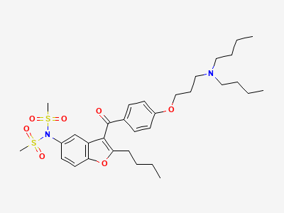 N-[2-butyl-3-[4-[3-(dibutylamino)propoxy]benzoyl]-1-benzofuran-5-yl]-N-(methanesulfonyl)methanesulfonamide Structure