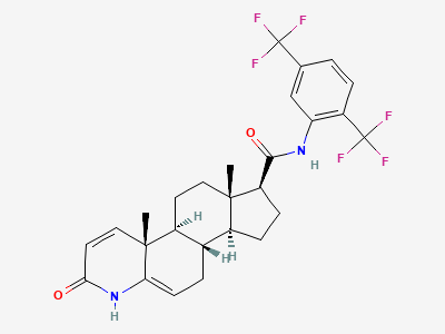 N-[2,5-bis(trifluoromethyl)phenyl]-3-oxo-4-azaandrost-1,5-diene-17β-carboxamide Structure