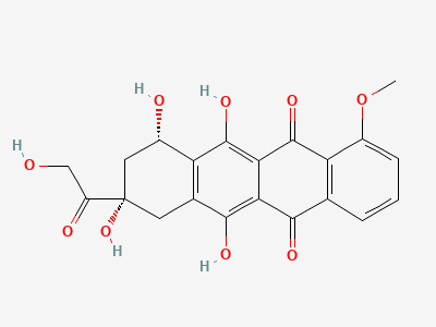 (8S,10S)-6,8,10,11-tetrahydroxy-8-(hydroxyacetyl)-1-methoxy-7,8,9,10-tetrahydrotetracene-5,12-dione (doxorubicinone) Structure