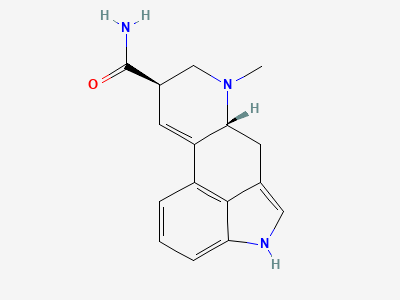(8β)-6-methyl-9,10-didehydroergoline-8-carboxamide (ergine) Structure