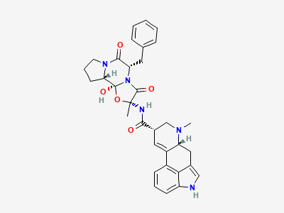 (6aR,9S)-N-[(2R,5S,10aS,10bS)-5-benzyl-10b-hydroxy-2-methyl-3,6-dioxooctahydro-8H-[1,3]oxazolo[3,2-a]pyrrolo[2,1-c]pyrazin-2-yl]-7-methyl-4,6,6a,7,8,9-hexahydroindolo[4,3-fg]quinoline-9-carboxamide (ergotaminine) Structure