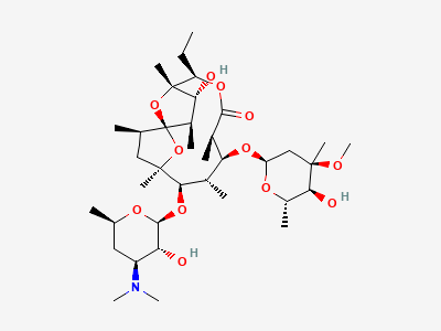(1S,2R,3R,4S,5R,8R,9S,10S,11R,12R,14R)-9-[(2,6-dideoxy-3-C-methyl-3-O-methyl-α-L-ribo-hexopyranosyl)oxy]-5-ethyl-3-hydroxy-2,4,8,10,12,14-hexamethyl-11-[[3,4,6-trideoxy-3-(dimethylamino)-β-D-xylo-hexopyranosyl]oxy]-6,15,16-trioxatricyclo[10.2.1.11,4]hexadecan-7-one (anhydroerythromycin A) Structure