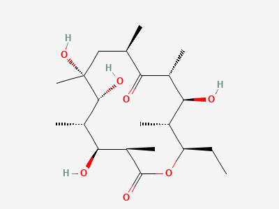 (3R,4S,5S,6R,7R,9R,11R,12S,13R,14R)-14-ethyl-4,6,7,12-tetrahydroxy-3,5,7,9,11,13-hexamethyl-1-oxacyclotetradecane-2,10-dione (erythronolide B) Structure