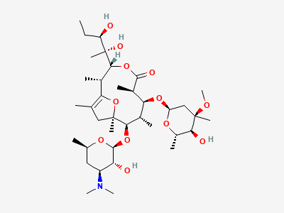 (2R,3R,6R,7S,8S,9R,10R)-7-[(2,6-dideoxy-3-C-methyl-3-O-methyl-α-L-ribo-hexopyranosyl)oxy]-3-[(1R,2R)-1,2-dihydroxy-1-methylbutyl]-2,6,8,10,12-pentamethyl-9-[[3,4,6-trideoxy-3-(dimethylamino)-β-D-xylohexopyranosyl]oxy]-4,13-dioxabicyclo[8.2.1]tridec-1(12)-en-5-one (pseudoerythromycin A enol ether) Structure