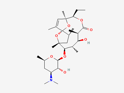 (1S,4S,5R,8R,9S,10S,11R,12R,14R)-5-ethyl-9-hydroxy-2,4,8,10,12,14-hexamethyl-11-[[3,4,6-trideoxy-3-(dimethylamino)-β-D-xylo-hexopyranosyl]oxy]-6,15,16-trioxatricyclo[10.2.1.11,4]hexadec-2-en-7-one (erythralosamine) Structure