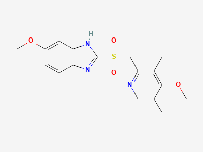 5-methoxy-2-[[(4-methoxy-3,5-dimethylpyridin-2-yl)methyl]sulfonyl]-1H-benzimidazole (omeprazole sulfone) Structure