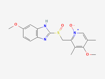 4-methoxy-2-[[(RS)-(5-methoxy-1H-benzimidazol-2-yl)sulfinyl]methyl]-3,5-dimethylpyridine 1-oxide Structure