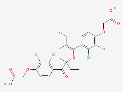 [4-[2-[4-(carboxymethoxy)-2,3-dichlorobenzoyl]-2,5-diethyl-3,4-dihydro-2H-pyran-6-yl]-2,3-dichlorophenoxy]acetic acid Structure