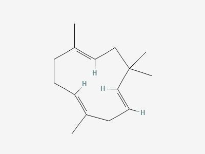 (1E,4E,8E)-2,6,6,9-tetramethylcycloundeca-1,4,8-triene (α-humulene, α-caryophyllene) Structure