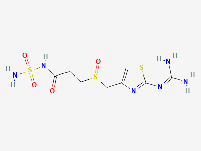3-[[[2-[(diaminomethylidene)amino]thiazol-4-yl]methyl]sulfinyl]-N-sulfamoylpropanamide Structure