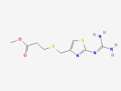 Methyl 3-[[[2-[(diaminomethylidene)amino]thiazol-4-yl]methyl]sulfanyl]propanoate Structure