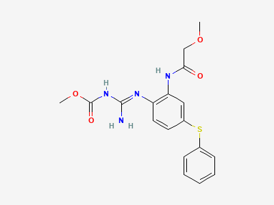 Methyl [N-[2-(methoxyacetamido)-4-(phenylsulfanyl)-phenyl]carbamimidoyl]carbamate Structure