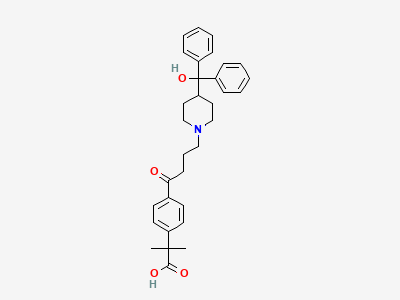 2-[4-[4-[4-(hydroxydiphenylmethyl)piperidin-1-yl]butanoyl]phenyl]-2-methylpropanoic acid Structure